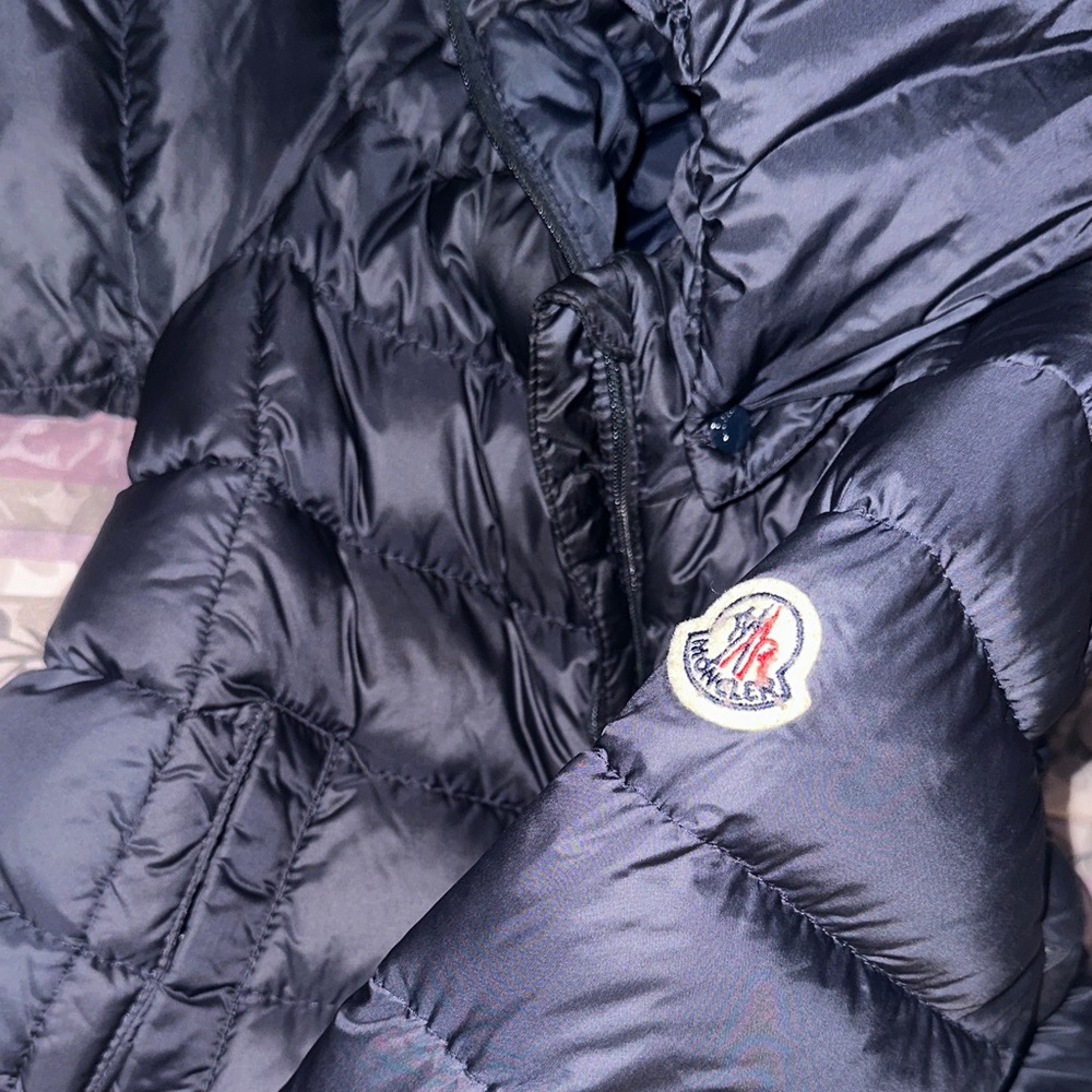 Moncler Dark Blue Hooded Puffer Jacket - Picture 4 of 5